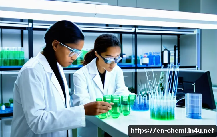 화학공학 산업 적용 사례 - **Prompt:** A diverse team of four chemical engineers (two male, two female, of varying ethnicities)...