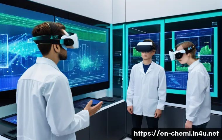 화학공학 교육 프로그램 - **Image Prompt: The Digital Frontier of Chemical Engineering Education**
    A group of diverse univ...